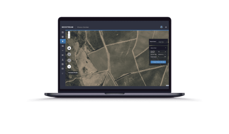Vista cartográfica do controlo remoto do drone bexstream com o GNSS de alta precisão beRTK da Beyond Vision