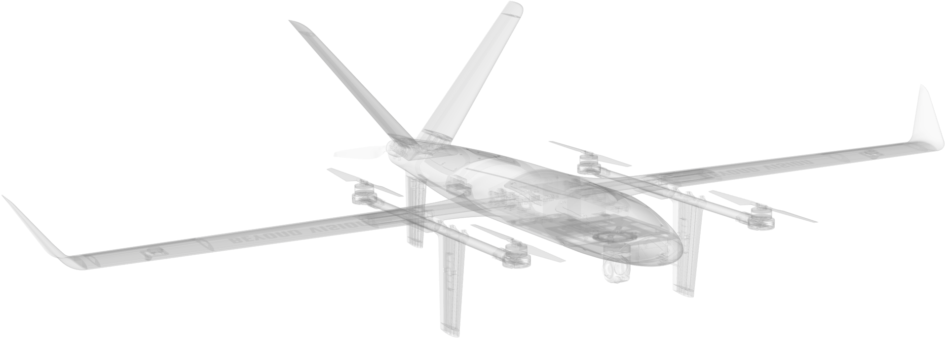 Esqueleto del UAV VTOL de largo alcance VTOne